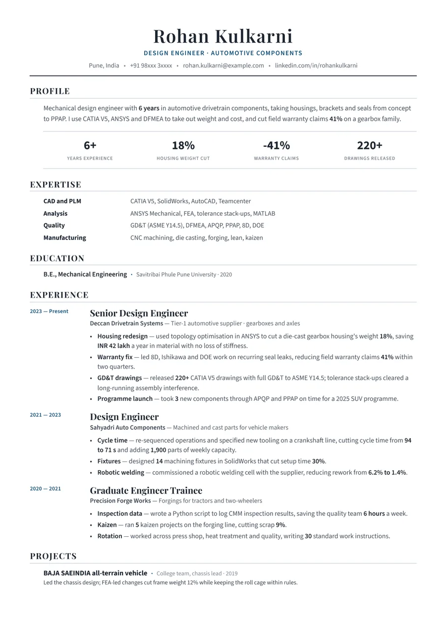 Free Mechanical Engineer Resume Template & Examples preview