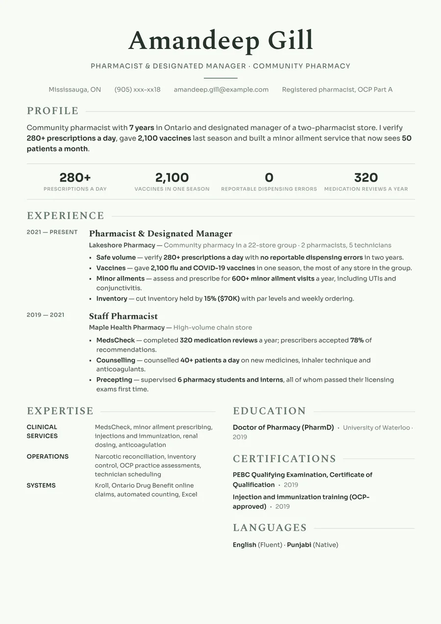 Free Pharmacist Resume Template & Examples preview