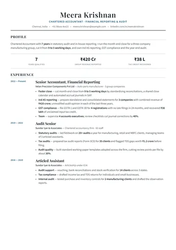 Accountant resume example