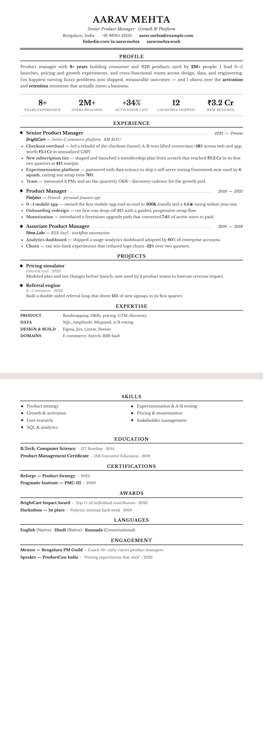 Free Traditional Resume Template preview