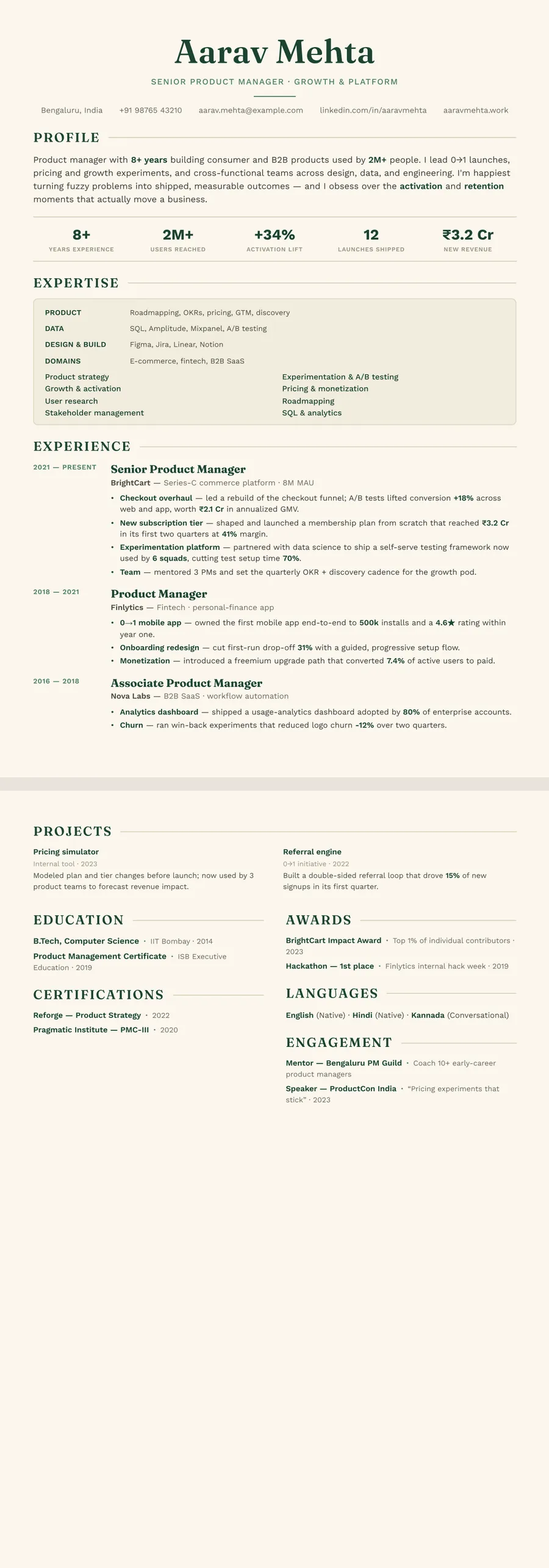 Free Skills-Based Resume Template preview