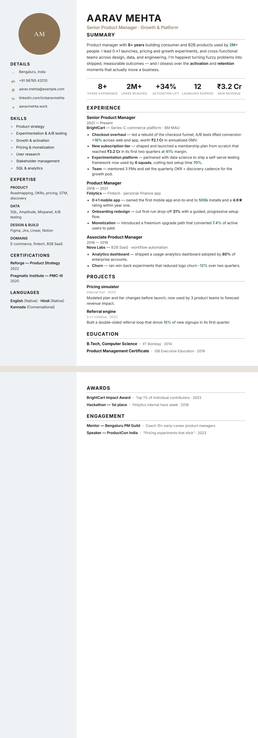 Free Beige Resume Template preview