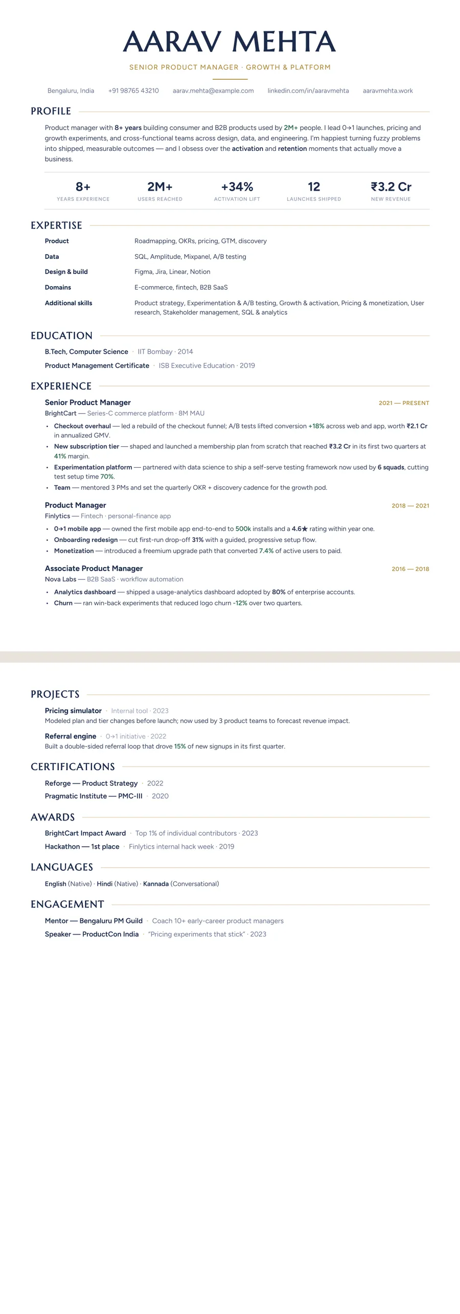 Free Elegant Resume Template preview