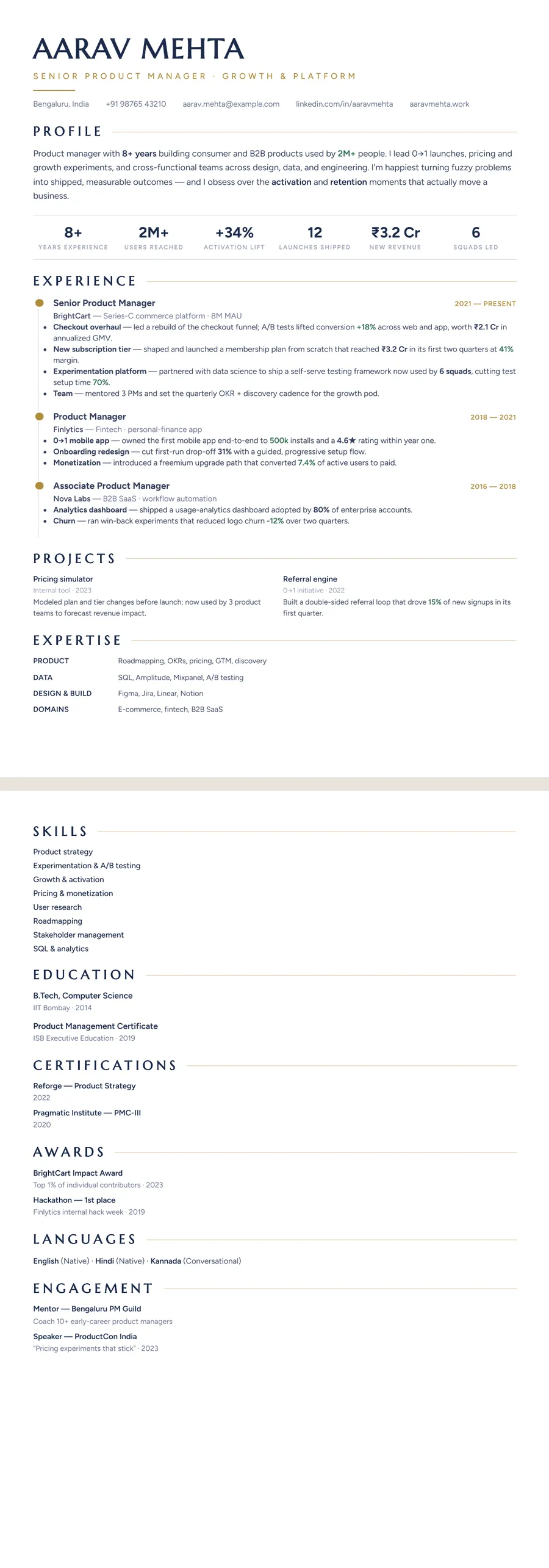 Midnight Timeline Resume Template preview