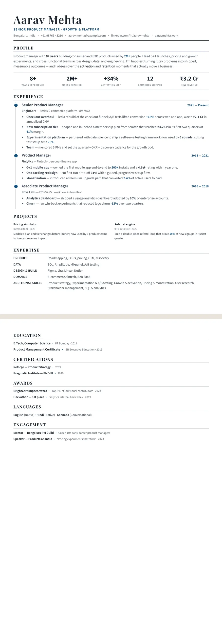 Free Timeline Resume Template preview