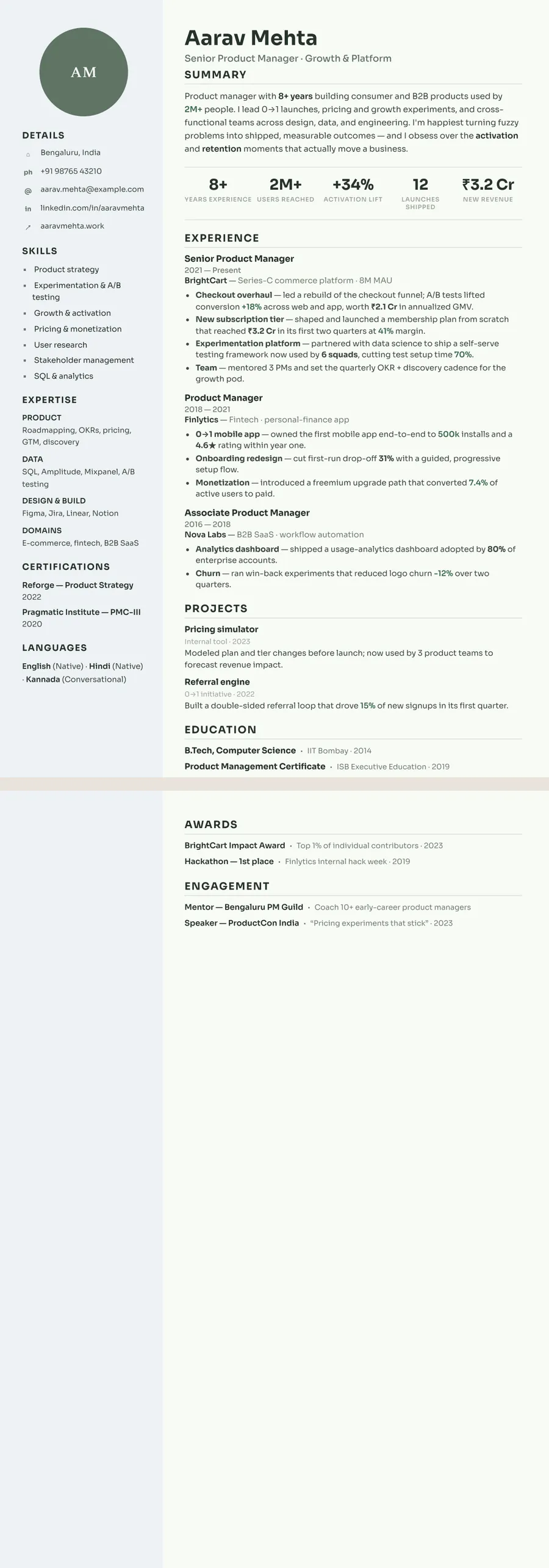 Free Resume Template with Photo preview