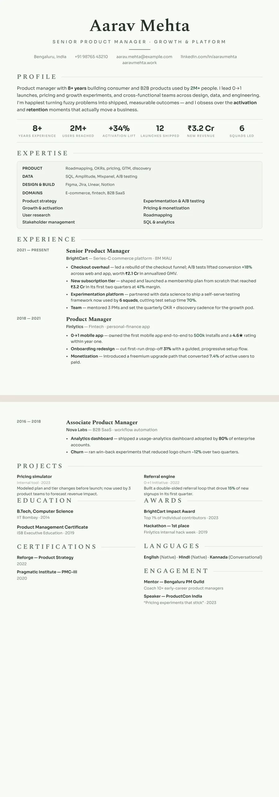 Sage Skills-First Resume Template preview