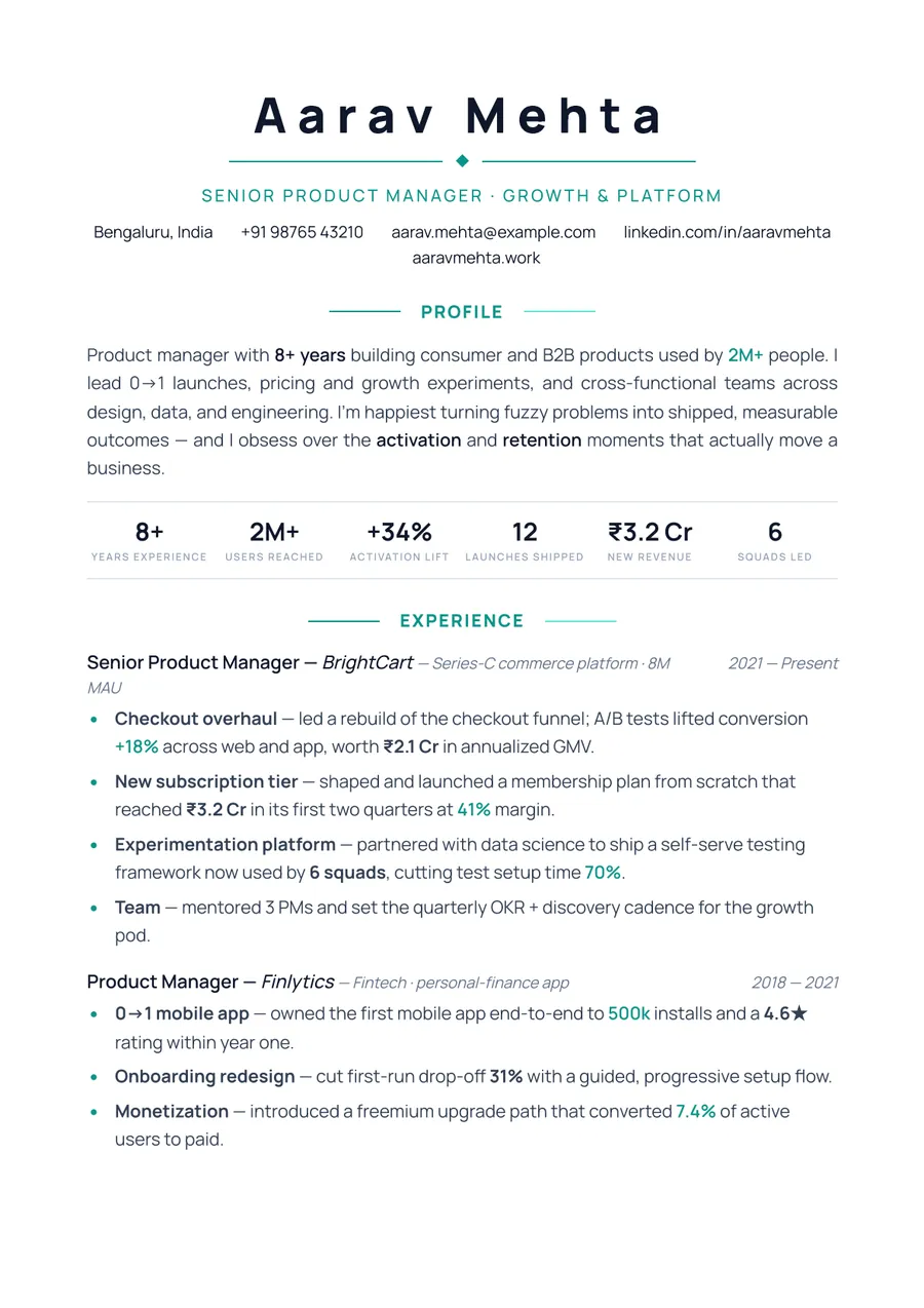 Slate tech Letterpress resume template — Cool & professional