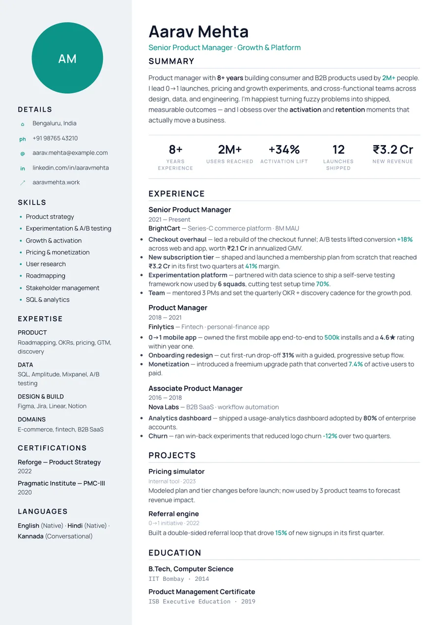 Slate tech Portrait resume template — Cool & professional