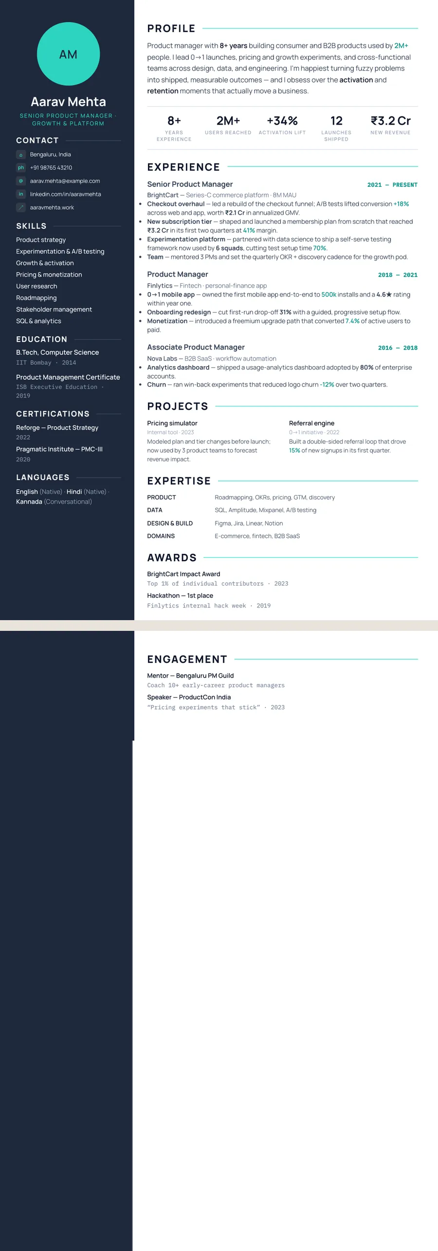 Slate Professional Resume Template preview
