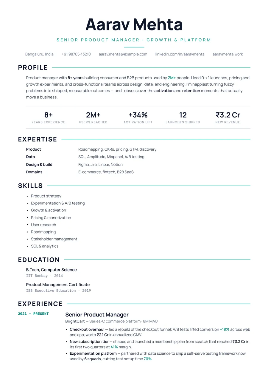 Slate tech Stacked resume template — Cool & professional