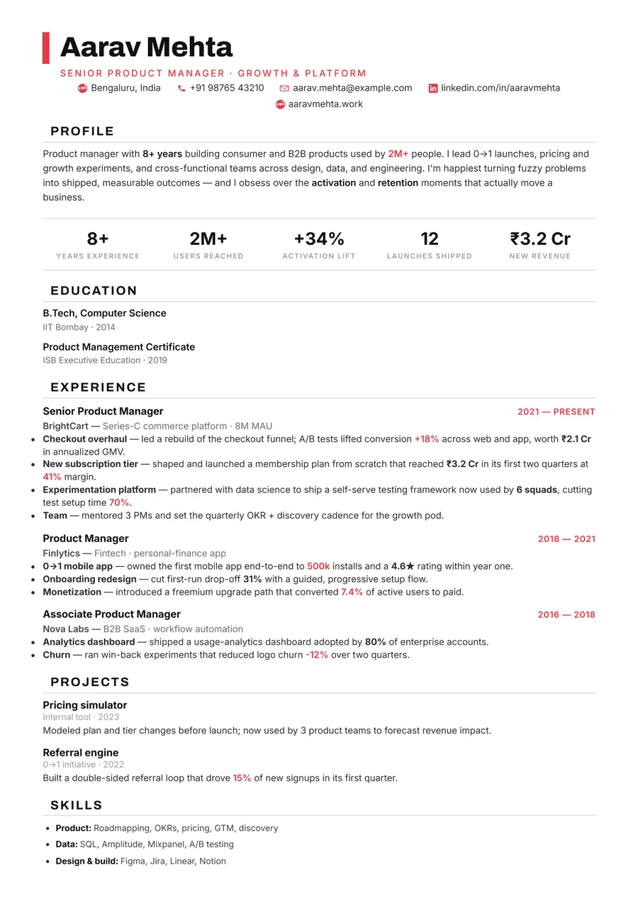 Swiss minimal Academic resume template — Clean Swiss style