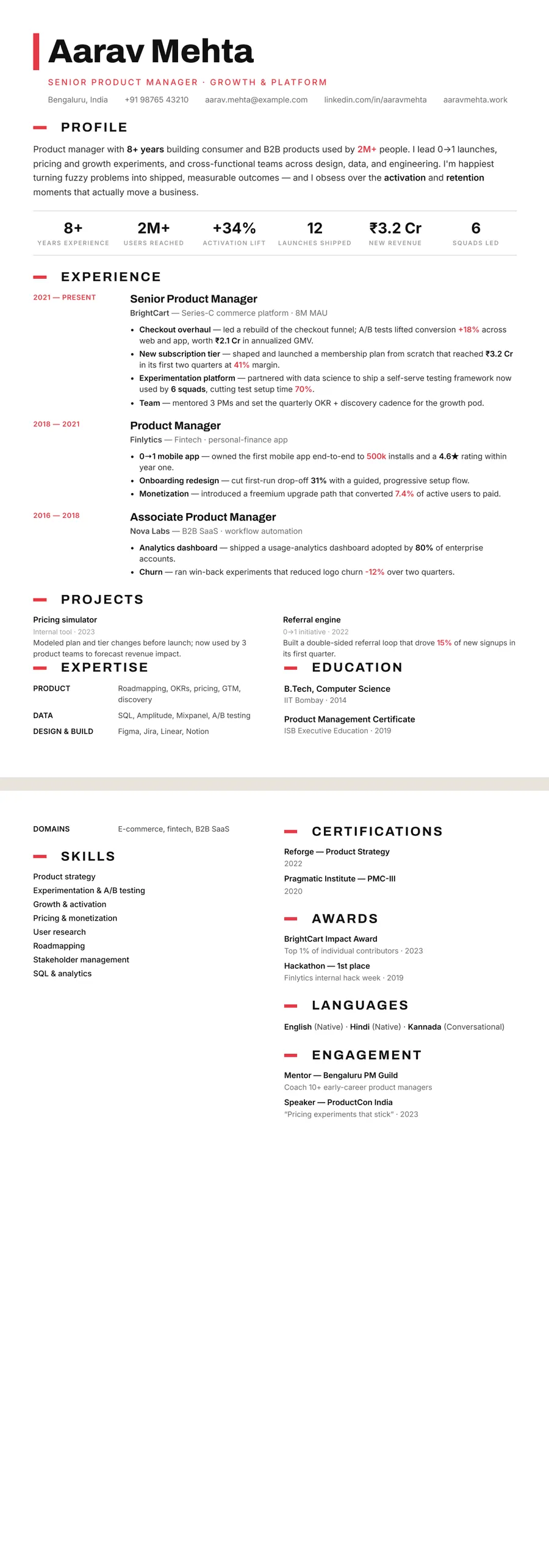 Swiss Minimal Resume Template preview