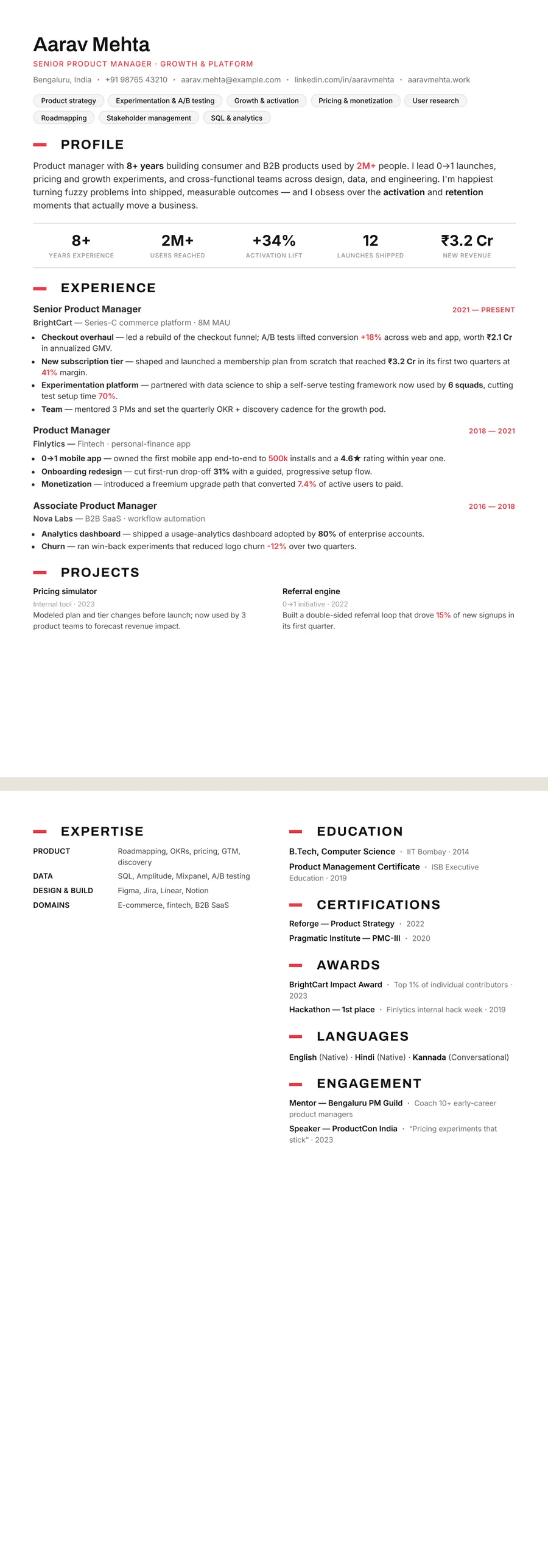 Free ATS-Friendly Resume Template preview
