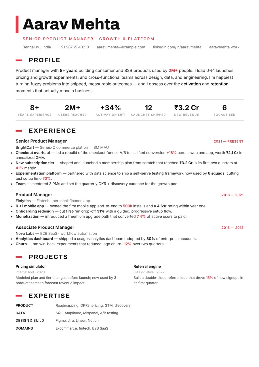 Swiss minimal Developer stack resume template — Clean Swiss style