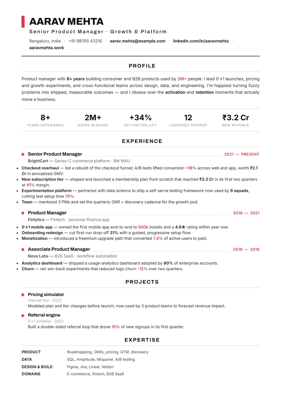 Swiss minimal Traditional resume template — Clean Swiss style