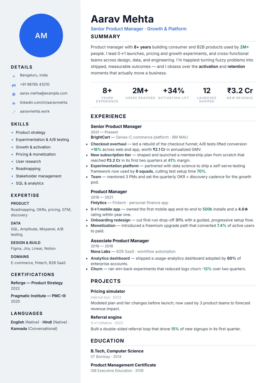 Terminal developer Portrait resume template — Technical & modern