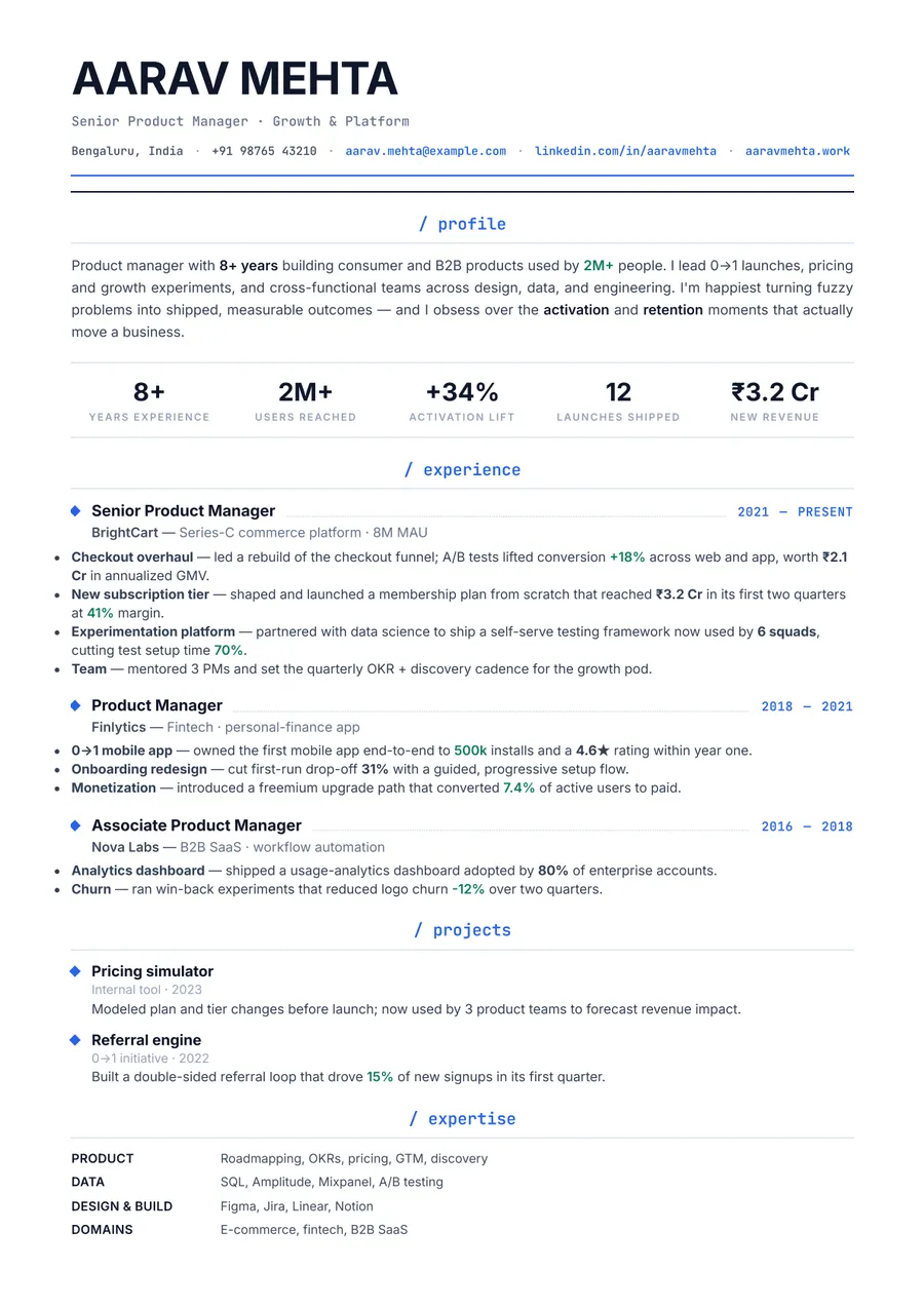 Terminal developer Traditional resume template — Technical & modern